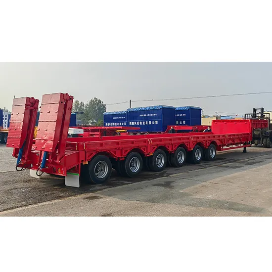 Heavy-Duty-Lowboy-Trailer-Lowbed-Hydraulic-Lowbed-Trailer-8-to-100-Ton-Load-Capacity-Semi-Trailer-with-5mm-Thickness-Diamond-Steel-Plate-28-Ton-Support-Leg