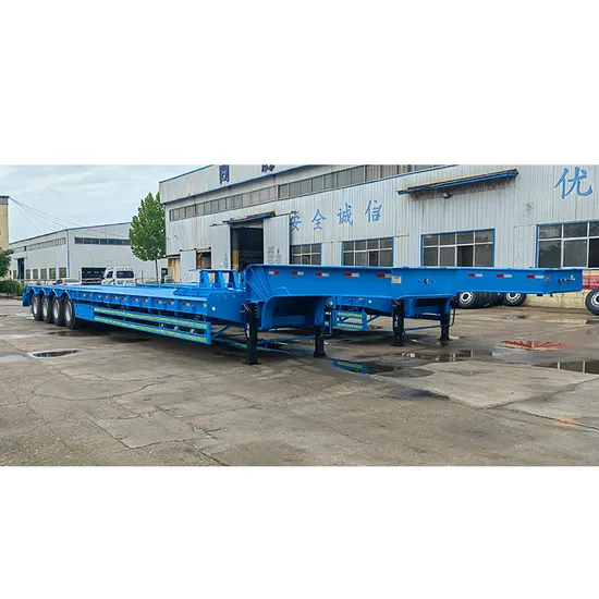 Heavy-Duty-Lowboy-Trailer-Lowbed-Hydraulic-Lowbed-Trailer-8-to-100-Ton-Load-Capacity-Semi-Trailer-with-5mm-Thickness-Diamond-Steel-Plate-28-Ton-Support-Leg