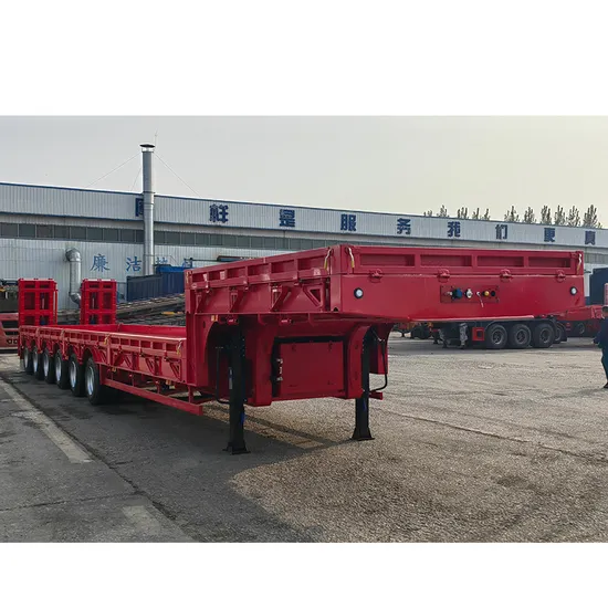 Lowboy-Low-Bed-Trailer-Truck-Heavy-Duty-Semi-Trailer-Hydraulic-Lowbed-8-100-Ton-Load-Capacity-315-80r22-5-Tires-5mm-Diamond-Steel-Plate-Bottom-Platform