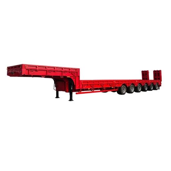 Lowboy-Low-Bed-Trailer-Truck-Semi-Trailer-8-100ton-Loading-Capacity-Hydraulic-Lowbed-Heavy-Duty-with-12-Tires-31580r225-5mm-Diamond-Steel-Plate
