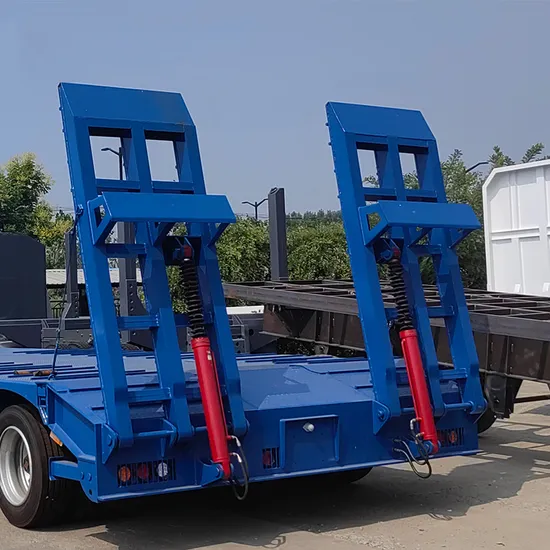 Lowboy-Low-Bed-Trailer-Truck-Semi-Trailer-8-to-100-Ton-Loading-Capacity-ECE-Gcc-CE-ISO9001-DOT-CCC-ISO-Ts16949-Hydraulic-Lowbed-Trailer