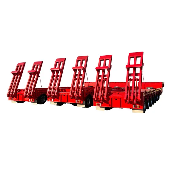 Yellow-Body-Lowboy-Smooth-Loading-with-Hydraulic-Ramp-4-Axles-Lowbed-Trailer